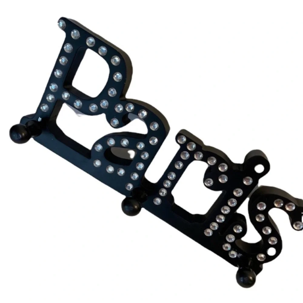 Paris Wall Hook Sparkling Hanger Organizer Jewelry Lingerie Rhinestone Gem Black